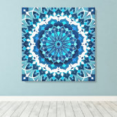 Toile bleu turquoise Mandala (Insitu (Plancher de Bois))