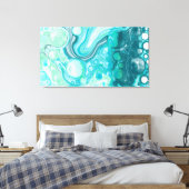 Toile Bleu, Turquoise Mer Vagues et Bulles (Insitu(Chambre))