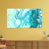 Toile Bleu, Turquoise Mer Vagues et Bulles (Insitu(Salon))