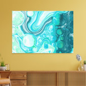 Toile Bleu, Turquoise Mer Vagues et Bulles (Insitu(Salon))