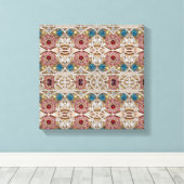 Toile bleu turquoise or bordeaux rose bohème (Insitu (Plancher de Bois))