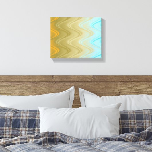 Toile Bleu Verre Vert Orange Abstrait (Insitu(Chambre))