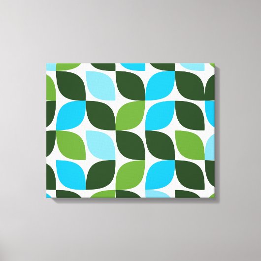 Toile Bleu, vert, cool, tendance, nature moderne abstrai (Recto)