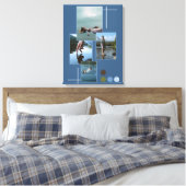 Toile Bleu Vert Drown Photo Collage Script Canvas Imprim (Insitu(Chambre))