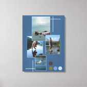 Toile Bleu Vert Drown Photo Collage Script Canvas Imprim (Recto)