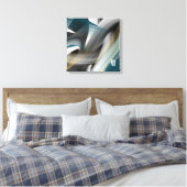 Toile Bleu Vert Or Noir Blanc Gris Abstrait (Insitu(Chambre))