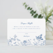 Toile Bleue De Jouy Déchets Raffle Invitation Inse (Debout devant)