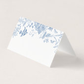 Toile Bleue De Jouy Floral Place Carte Décor Table (Back)