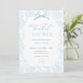 Toile Bleue De Jouy Invitation de douche nuptiale (Debout devant)