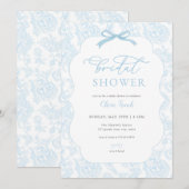 Toile Bleue De Jouy Invitation de douche nuptiale (Devant / Derrière)