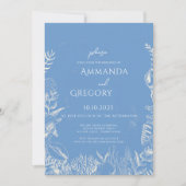 Toile bleue Faire-part de mariage à thème Océan (Devant)