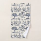 Toile Bleue Romantique de Jouy, style champêtre fr (Serviette à main)