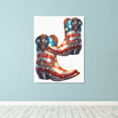 Toile Bling American Flag Boot (Insitu (Plancher de Bois))