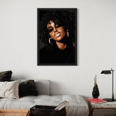 Toile Blinged - Portrait afrocentré gras avec Grillz