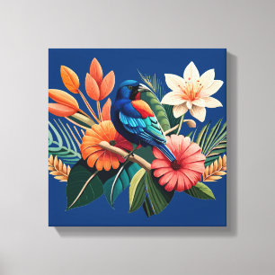 Toile Bliss tropicaux : une fusion vibrante de la flore