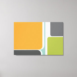 Toile bloc de couleur rétro abstrait muet géométrique