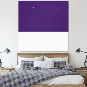 Toile Blocage de couleur blanc violet royal de nuit d'hi
