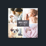 Toile Blocs de collage de photos de famille personnalisé<br><div class="desc">Affichez vos photos chères avec ce collage photo de famille et personnalisez-le avec votre nom de famille. La toile enrobée résout le problème de l'encadrement. Customisez le modèle facile à utiliser avec des photos de la famille, les enfants, vos animaux de compagnie, et d'autres belles photos. *N'hésitez pas à me...</div>