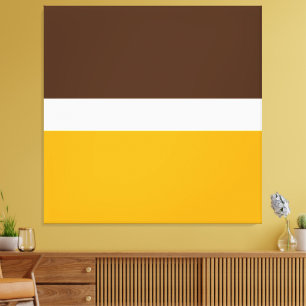 Toile Blocs de couleur Brown jaune doré moderne