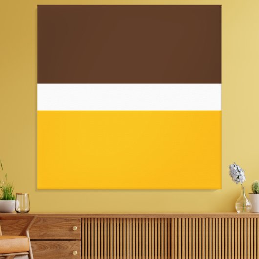 Toile Blocs de couleur Brown jaune doré moderne (Insitu(Salon))