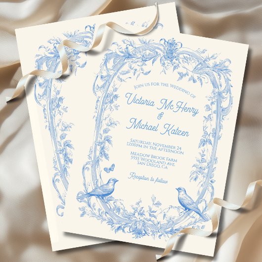 Toile Bloemen houden van vogels Trouwen Kaart