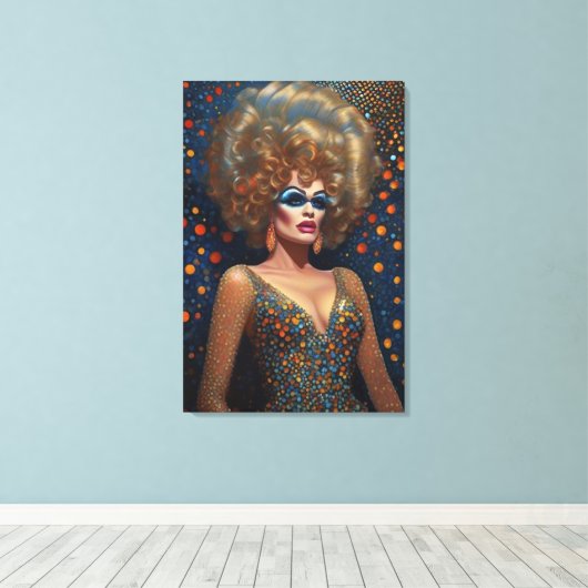 Toile Blonde Bombshell Drag Queen Portrait (Insitu (Plancher de Bois))