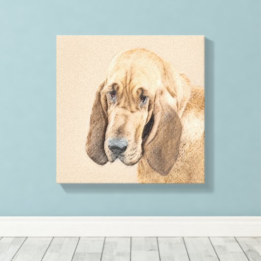 Toile Bloodhound Peinture - Joli chien d'origine art (Insitu (Plancher de Bois))