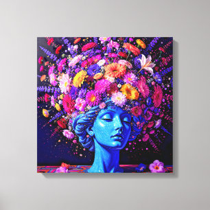 Toile "Bloom of Eternity" - Un portrait surréaliste colo