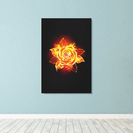 Toile Blooming Fire Rose (Insitu (Plancher de Bois))