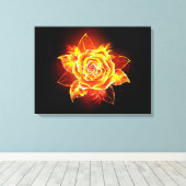 Toile Blooming Fire Rose (Insitu (Plancher de Bois))