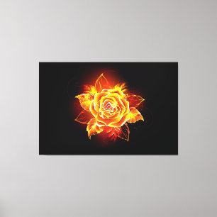Toile Blooming Fire Rose