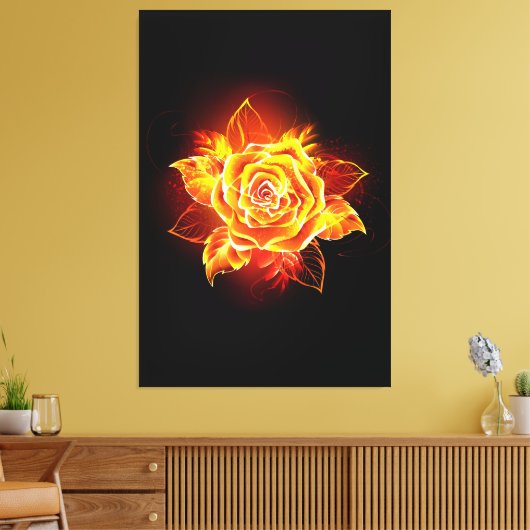 Toile Blooming Fire Rose (Insitu(Salon))