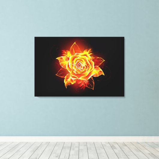 Toile Blooming Fire Rose (Insitu (Plancher de Bois))