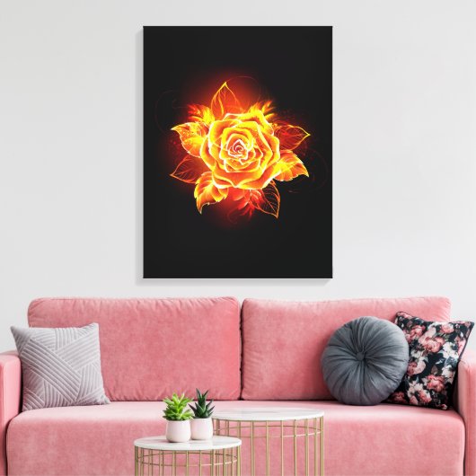 Toile Blooming Fire Rose (Insitu(Salon))