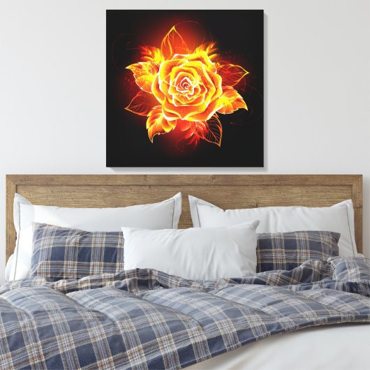 Toile Blooming Fire Rose (Insitu(Chambre))