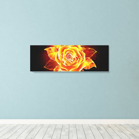 Toile Blooming Fire Rose (Insitu (Plancher de Bois))