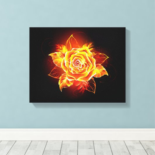 Toile Blooming Fire Rose (Insitu (Plancher de Bois))