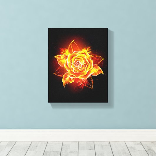 Toile Blooming Fire Rose (Insitu (Plancher de Bois))