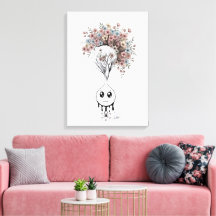 Blooming Mind- Modern Surrealist Floral Art Poster