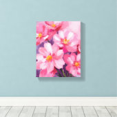 Toile Blooming Pink Petals | Flower Painting Watercolor (Insitu (Plancher de Bois))