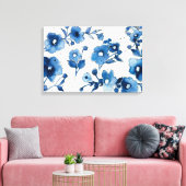 Toile Blooms bleus indépendants (Insitu(Salon))