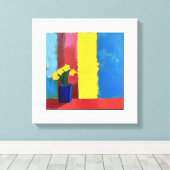 Toile Blooms minimalistes - Art Floral Moderne (Insitu (Plancher de Bois))