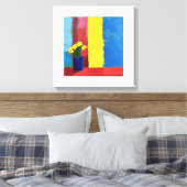 Toile Blooms minimalistes - Art Floral Moderne (Insitu(Chambre))