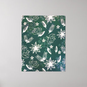 Toile Blossom des Fleurs sauvages botaniques blancs vert