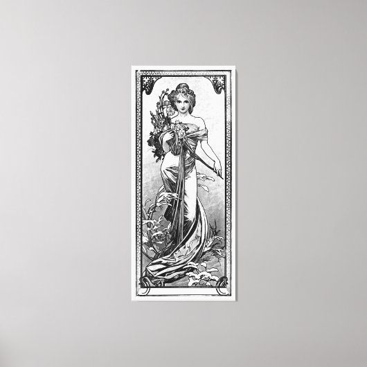 Toile Blossoms brisés par Alphonse Mucha (Recto)