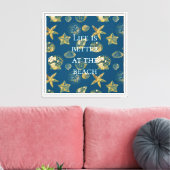 Toile Blue Beach Gold Sea Shells (Insitu(Salon))