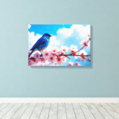 Toile Blue Bird on Cherry Blossom Branch (Insitu (Plancher de Bois))
