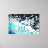 Toile Blue Black Ocean Waves Hawaii personnalisable (Recto)