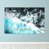 Toile Blue Black Ocean Waves Hawaii personnalisable (Insitu (Plancher de Bois))