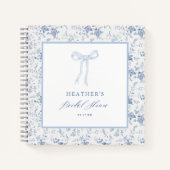 Toile Blue Bow Fête des mariées Livre d'or (Devant)
